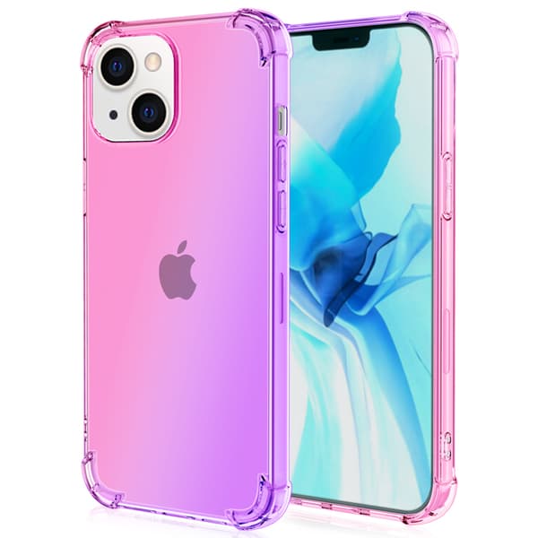 iPhone 14 Plus - Elegant Floveme GRADIENT Silikonskal Blå/Rosa
