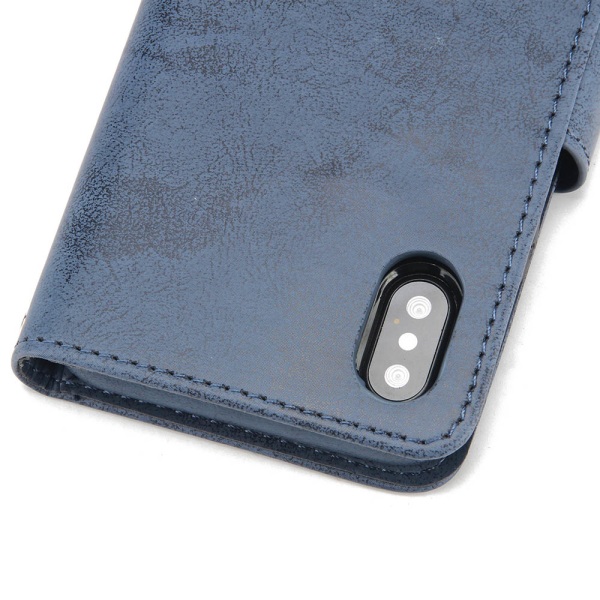 Stilfuldt pung etui - iPhone XS Max (dobbeltfunktion) Marinblå