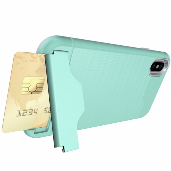 iPhone XS MAX - Kansi korttilokerolla (JENSEN) Grön