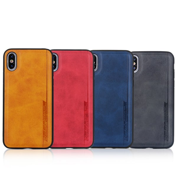 iPhone X/XS - Stötdämpande Diaobaolee Skal i PU-Läder Blå Blå