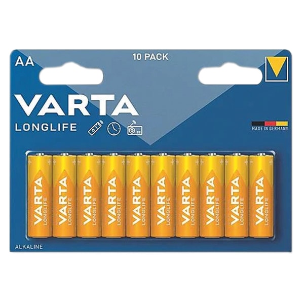 Varta Longlife AA batterier 10 stk Megapack - Long Life