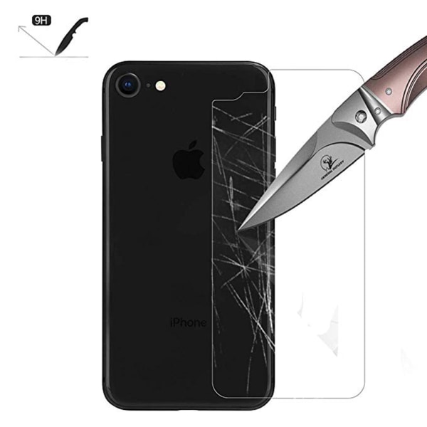 iPhone 8 Back Screen Protector 9H Screen-Fit HD-Clear. Transparent/Genomskinlig