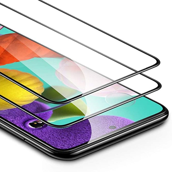 Galaxy A71 näytönsuoja 2.5D kehys 9H 0.3mm HD-Clear Svart