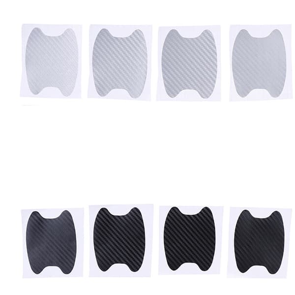 4-Pack Dörrhandtags Fördjupnings Karbonfiber Skydd Silver
