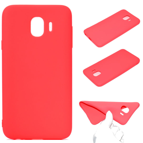 Samsung Galaxy J4 2018 - Stilfuldt mat silikonecover (NKOBEE) Röd