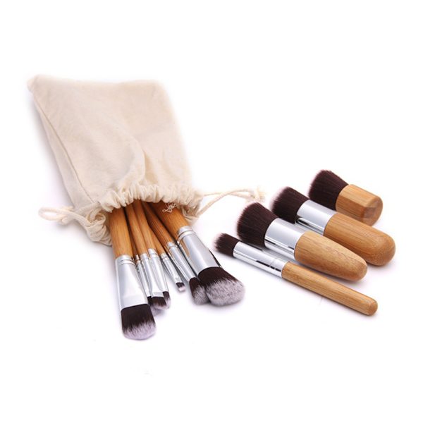 Eleganta Mjuka 11-Set Sminkborstar Silver