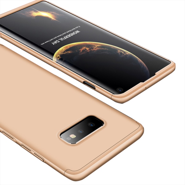 Samsung Galaxy S10e - Praktiskt Smart Fodral (FLOVEME) Guld Guld