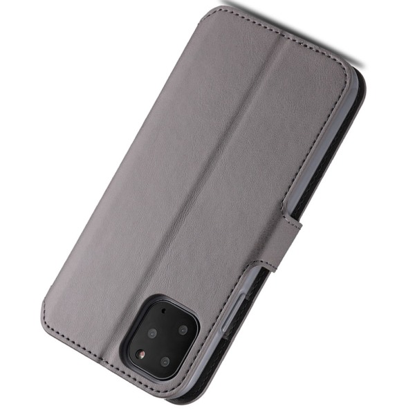 Käytännöllinen suojaava lompakkokotelo - iPhone 11 Brun