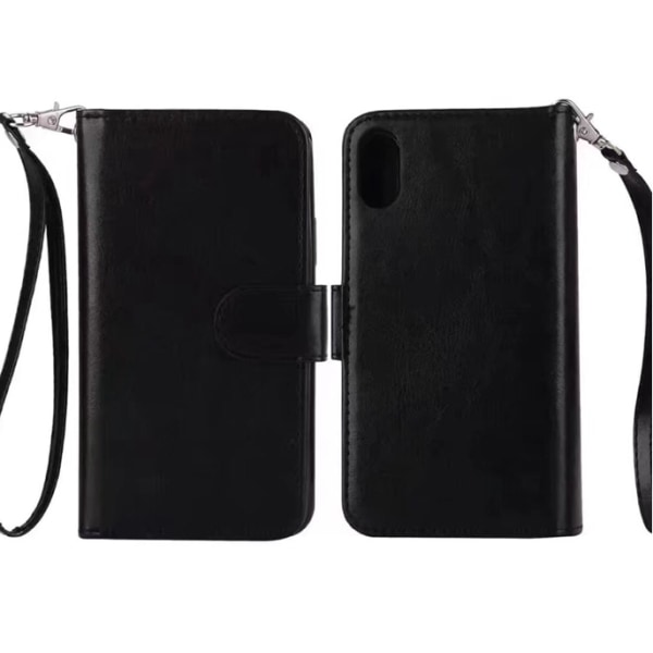 Smart 9-korts lommebokdeksel med ekstra deksel til iPhone X/XS Rosa