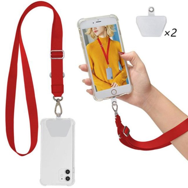 Smidig Mobilhållare/Halsband Röd