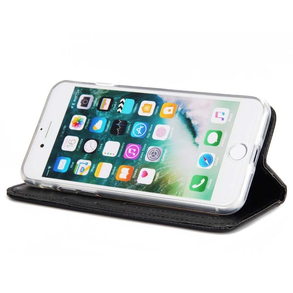 iPhone SE 2020 - Stilfuldt praktisk pungetui (FLOVEME) Svart