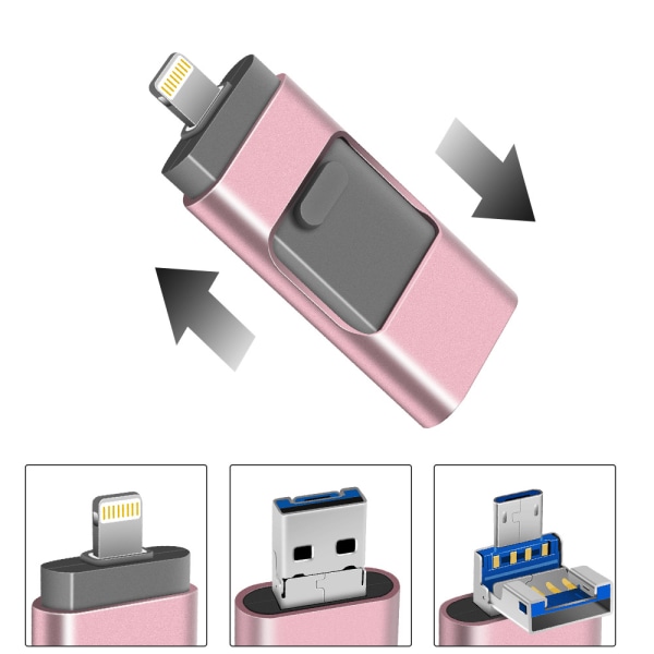 Micro-USB/Lightning-muisti (128 Gt) Guld