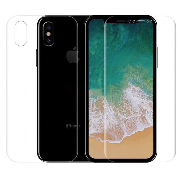 Fram- & Baksida iPhone XR 2-PACK Skärmskydd 9H Nano-Soft Transparent/Genomskinlig