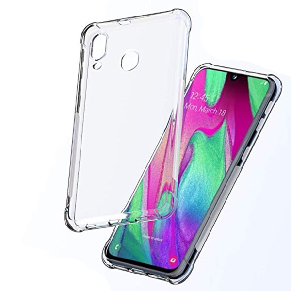 Samsung Galaxy A40 - Extra Tjocka Hörn Silikonskal Transparent/Genomskinlig