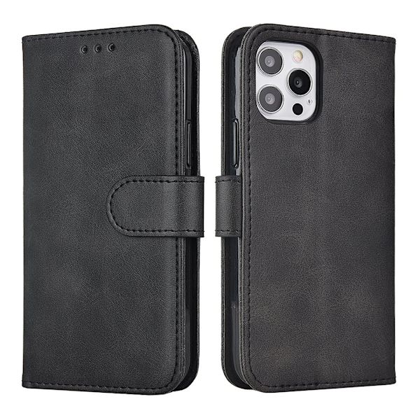 Elegant Plånboksfodral i PU-Läder för iPhone 15 Plus Ljusbrun