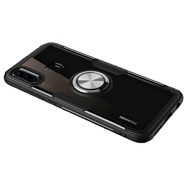 Skyddande Skal med Ringhållare - Huawei P30 Lite Svart