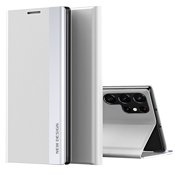 Samsung Galaxy S24 Ultra Fodral - Spegelglans, Kickstand & Skydd Mörkblå