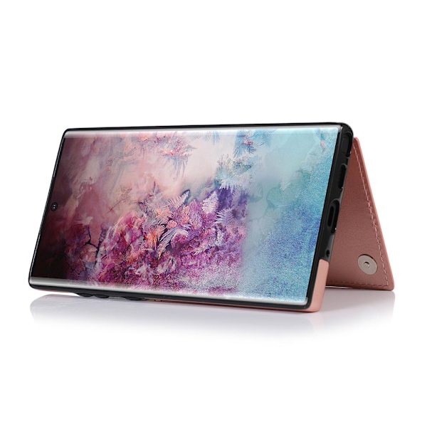 Samsung Galaxy Note10+ - Robust Skal med Kortfack (NKOBEE) Rosaröd