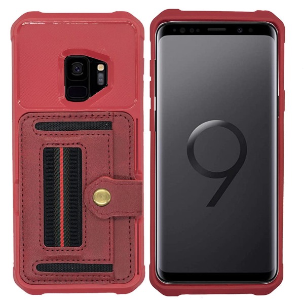 Tyylikäs kansi korttilokerolla - Samsung Galaxy S9 Röd