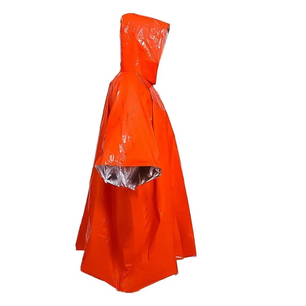 Udendørs nødregnfrakke - Camping Survival Tool. Orange