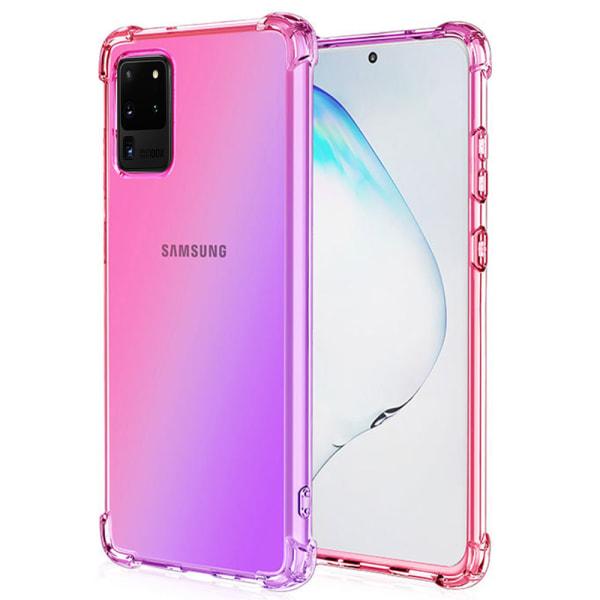 Samsung Galaxy S20 Ultra - Stötdämpande Floveme Skal Blå/Rosa