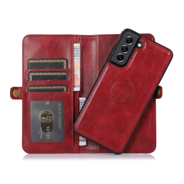 A54 5G -  Lyxigt läderplånboksfodral med 2 kortfack Röd