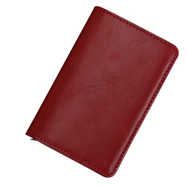 Korttikotelo nahkaa ja alumiinia (RFID-, GSA- ja NFC-suojattu) Röd