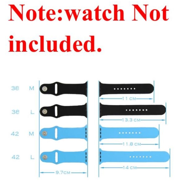 Apple Watch 4 - 44 mm - NORTH EDGE Stilig silikonarmbånd Turkos M