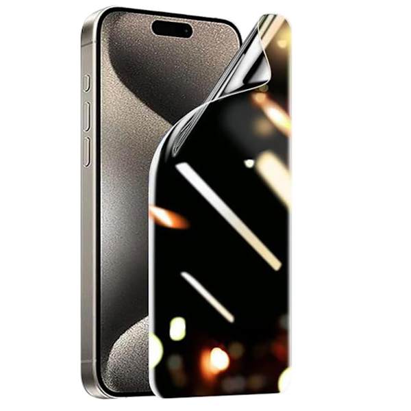 3-PACK iPhone 15 Pro Max Integritetsskyddande Hydrogel Mjuk skärmskydd Transparent