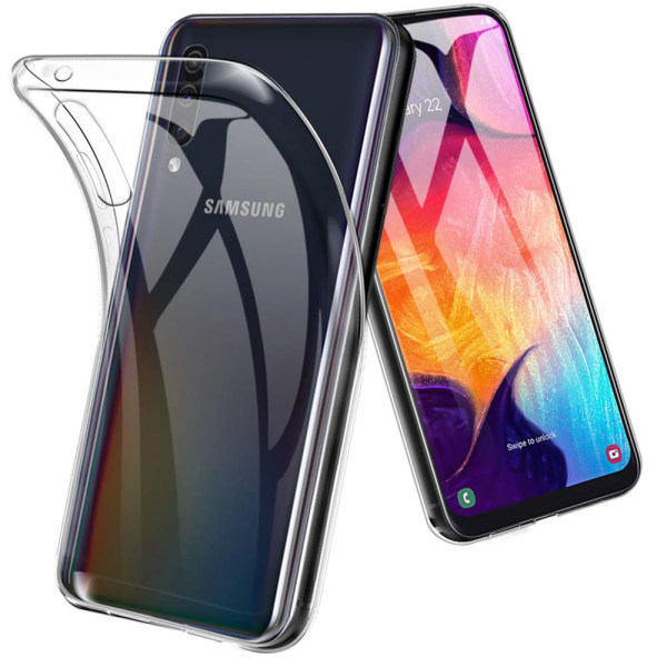 Solid, beskyttende silikondeksel FLOVEME - Samsung Galaxy A50 Transparent/Genomskinlig