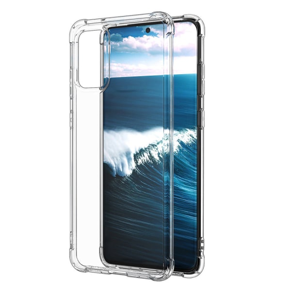 Samsung Galaxy A41 - Stødabsorberende silikonecover med skærmbeskytter Transparent