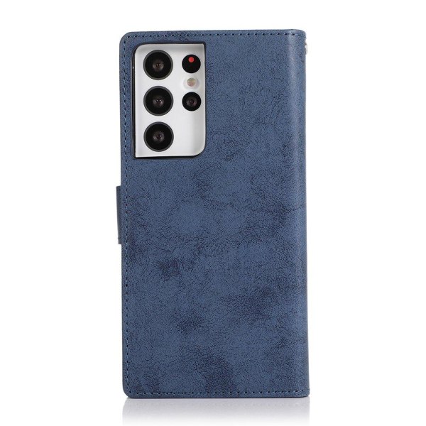 Samsung Galaxy S21 Ultra - Elegant praktisk lommebokdeksel Mörkblå