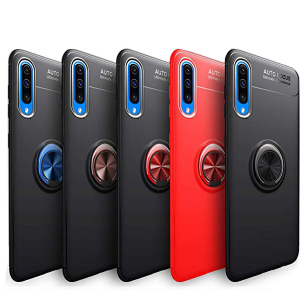 Samsung Galaxy A50 - Stilsäkert AUTO FOCUS Skal Ringhållare Svart/Svart Svart/Svart