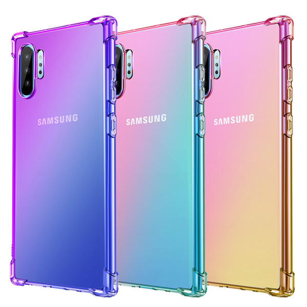 Samsung Galaxy Note10+ - Kraftfuldt silikonetui Blå/Rosa