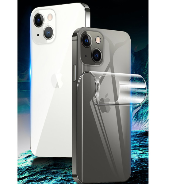 2-PACK 1 Sæt iPhone 13 Mini Hydrogel Skærmbeskytter foran og bagpå Transparent/Genomskinlig