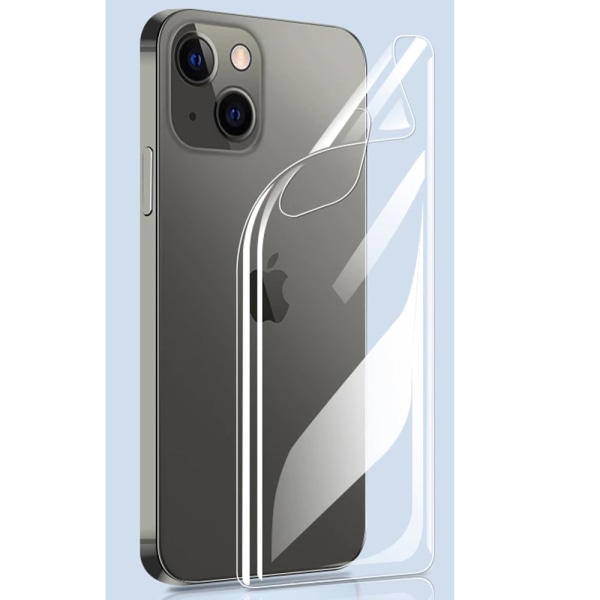iPhone 13 - Gennemtænkt skærmbeskytter i Hydrogel (for- og bagside) Transparent