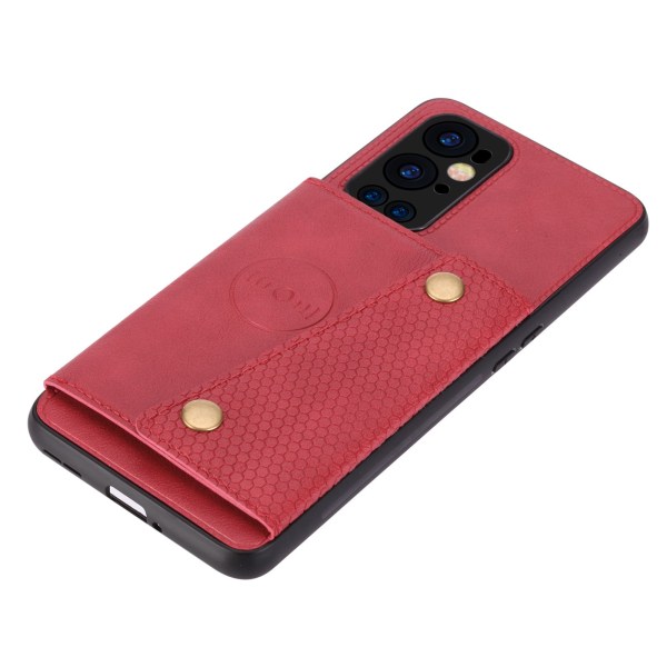 OnePlus 9 Pro - Praktisk stilig deksel med kortholder Röd