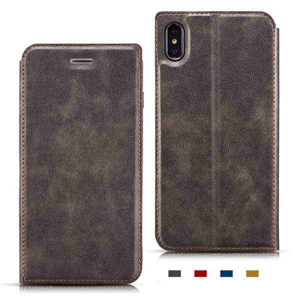 iPhone XR - Gjennomtenkt lommebokdeksel i Pu-Leather Blå