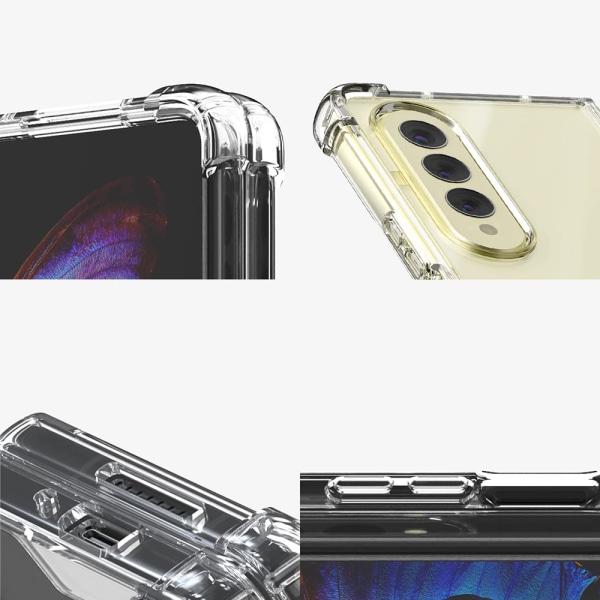 Samsung Galaxy Z Fold 4 - Iskuja vaimentava tyylikäs (Floveme) kansi Genomskinlig