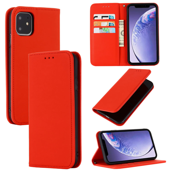 Robust, beskyttende pung-etui - iPhone 11 Röd Röd