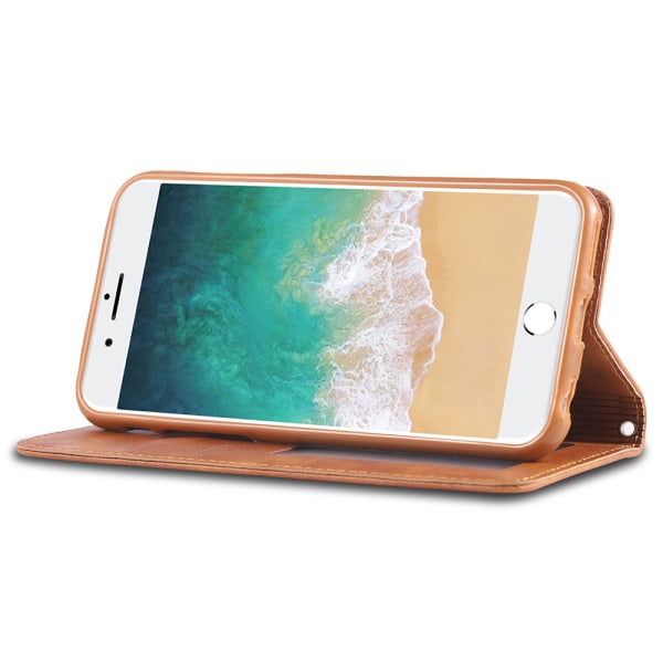 iPhone 6/6S - Robust Wallet-deksel Ljusbrun Ljusbrun