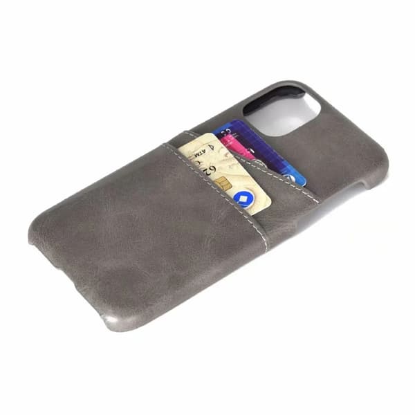iPhone 15 Plus - Slimmat PU-läderfodral med 2-kortfack Marine blue