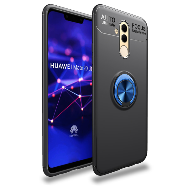 Käytännöllinen kansi sormustelineellä - Huawei Mate 20 Lite Svart/Blå
