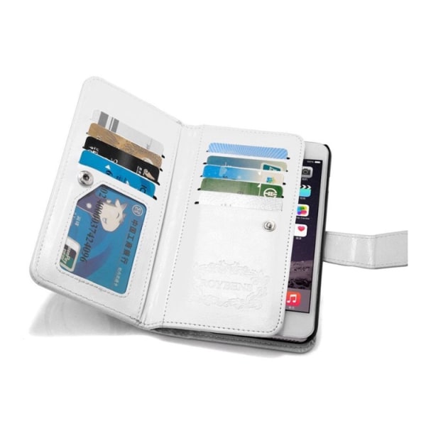 iPhone 6/6S Plus - Tilava kotelo, jossa 9 korttipaikkaa Roséguld
