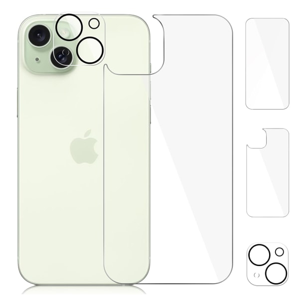 3in1 iPhone 15 Plus Fram- & Baksida & Kameralinsskydd 0,3mm Transparent