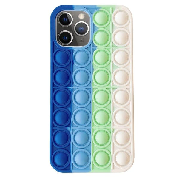 iPhone 12 Pro Max - Skyddande Fidget Pop It Silikonskal Rosa-Lila-Gul-Vit