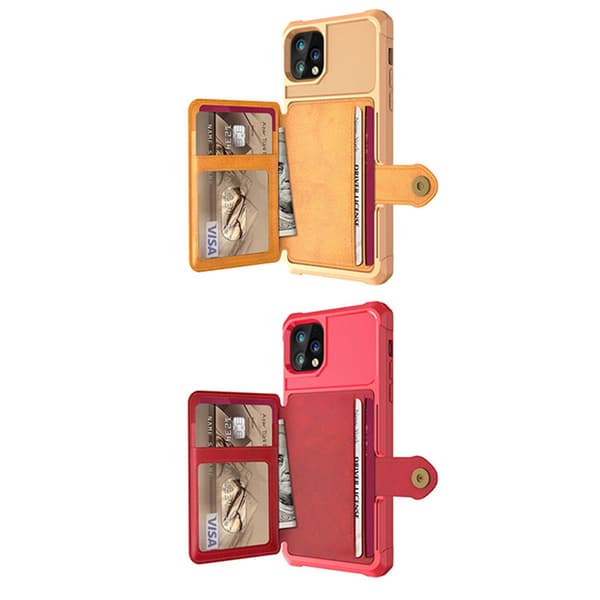 Skal med Kortfack - iPhone 11 Grön