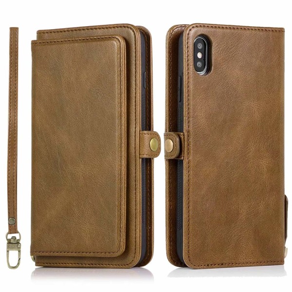 Elegant Dual Function Wallet Cover - iPhone X/XS Brun