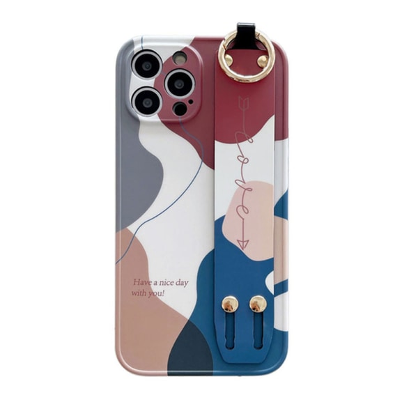 iPhone 12 Pro - stødabsorberende fleksibelt cover med holder Röd