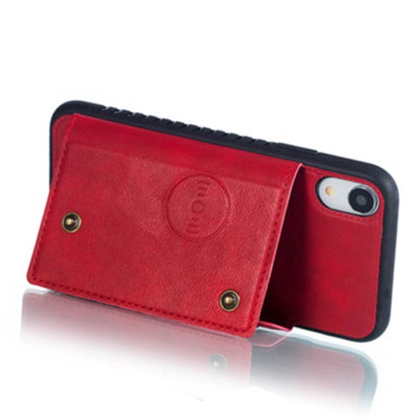 Skal med Kortfack - iPhone XR Röd Röd